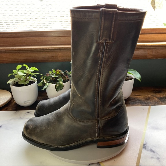 Chippewa Pull On Brown Leather Boots Size 8EE Men Cowboy Work - Picture 5 of 9